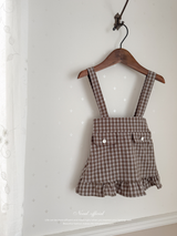 Daisy check suspender skirt