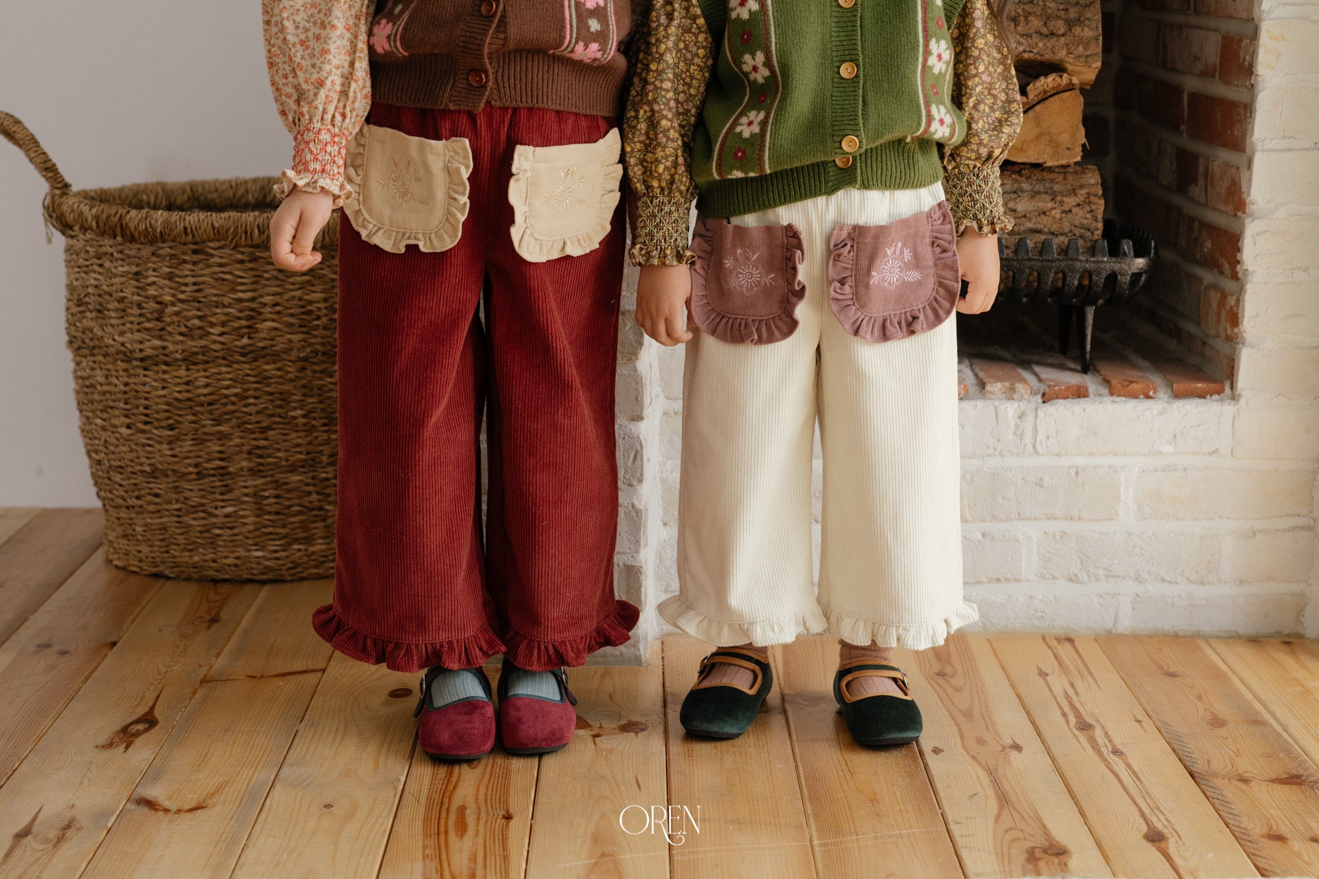 [OREN] Naomi frill corduroy pants