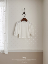 Eyelet lace puff tops