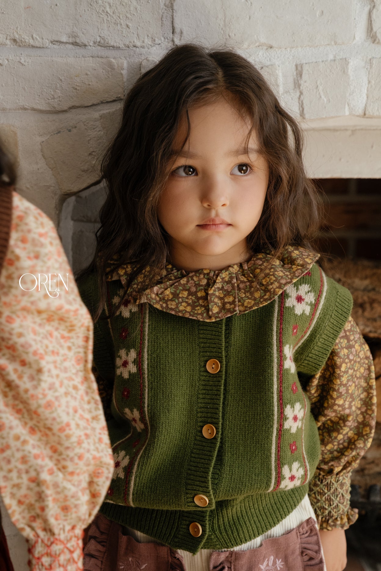 [OREN] Berte fleur knit vest