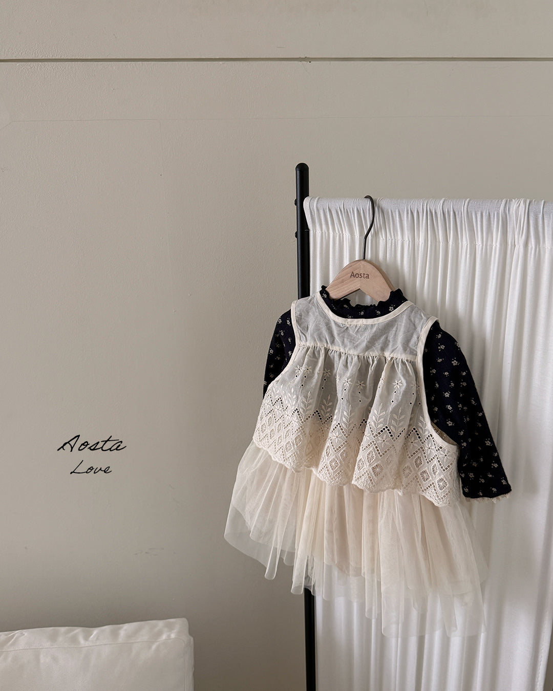 ［Aosta］Lace Jenny Open Vest