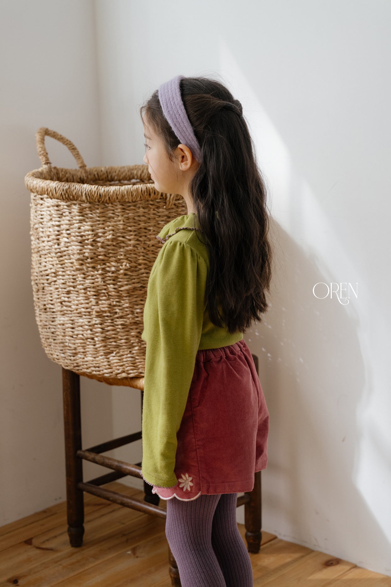 [OREN] Bella embroidery culotte pants