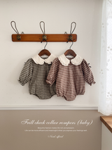 Frill check collar rompers (baby)
