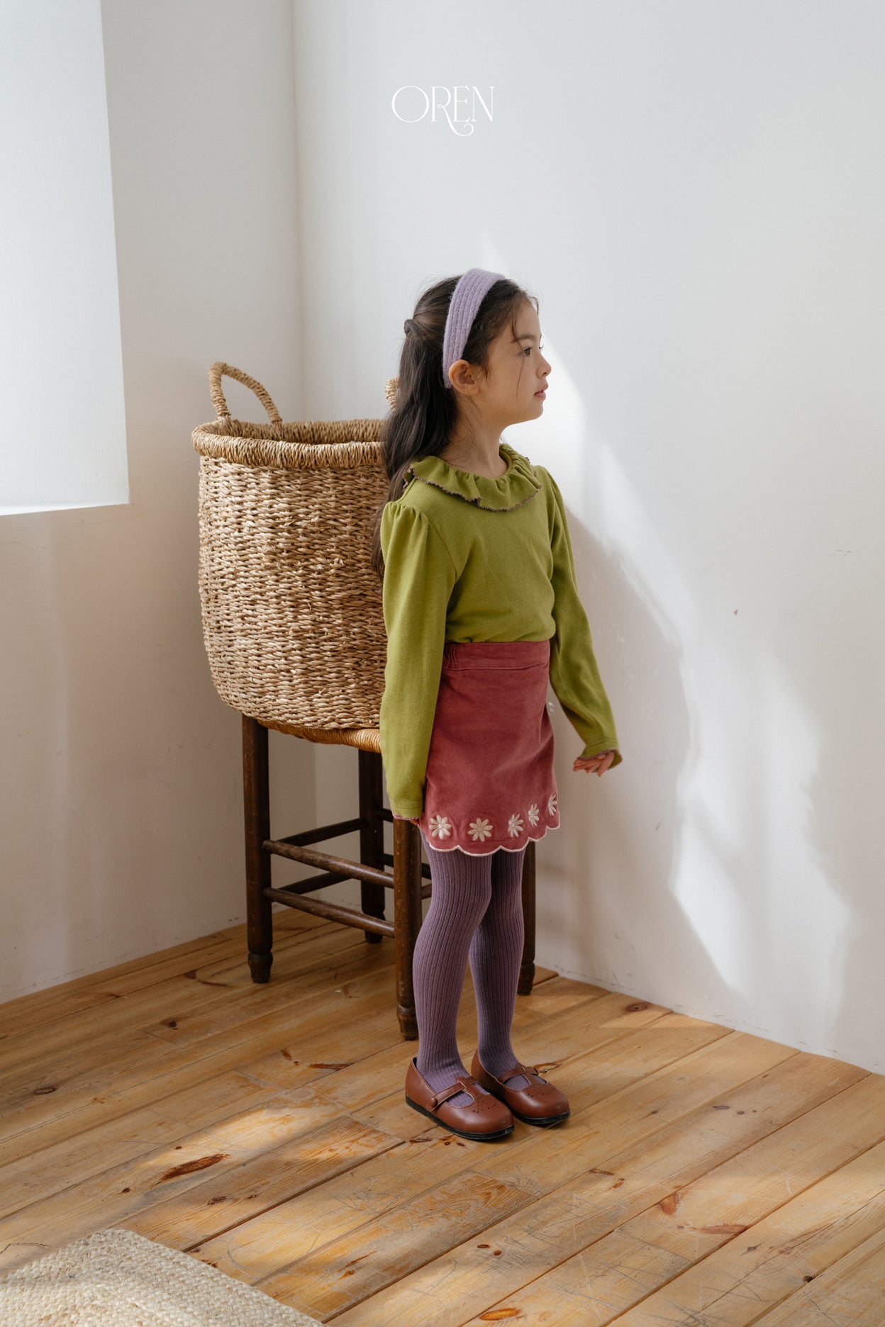 [OREN] Bella embroidery culotte pants