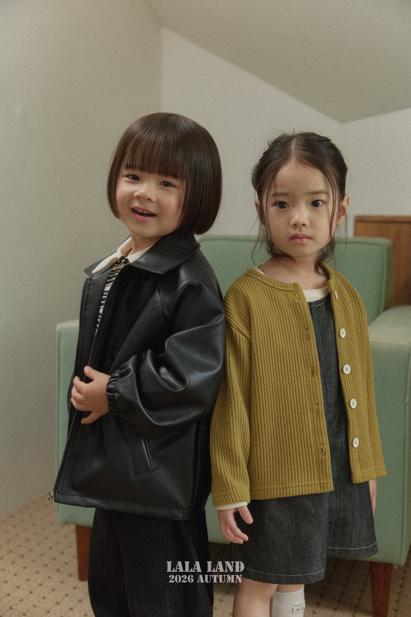 ［Lala land］Caross leather jacket