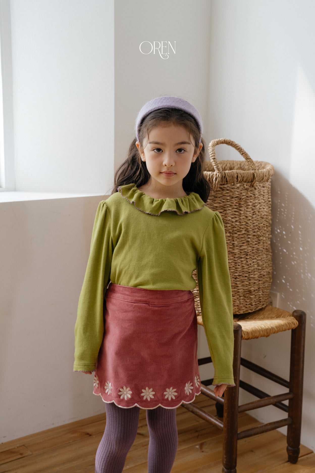 [OREN] Bella embroidery culotte pants