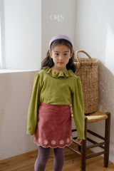 [OREN] Bella embroidery culotte pants