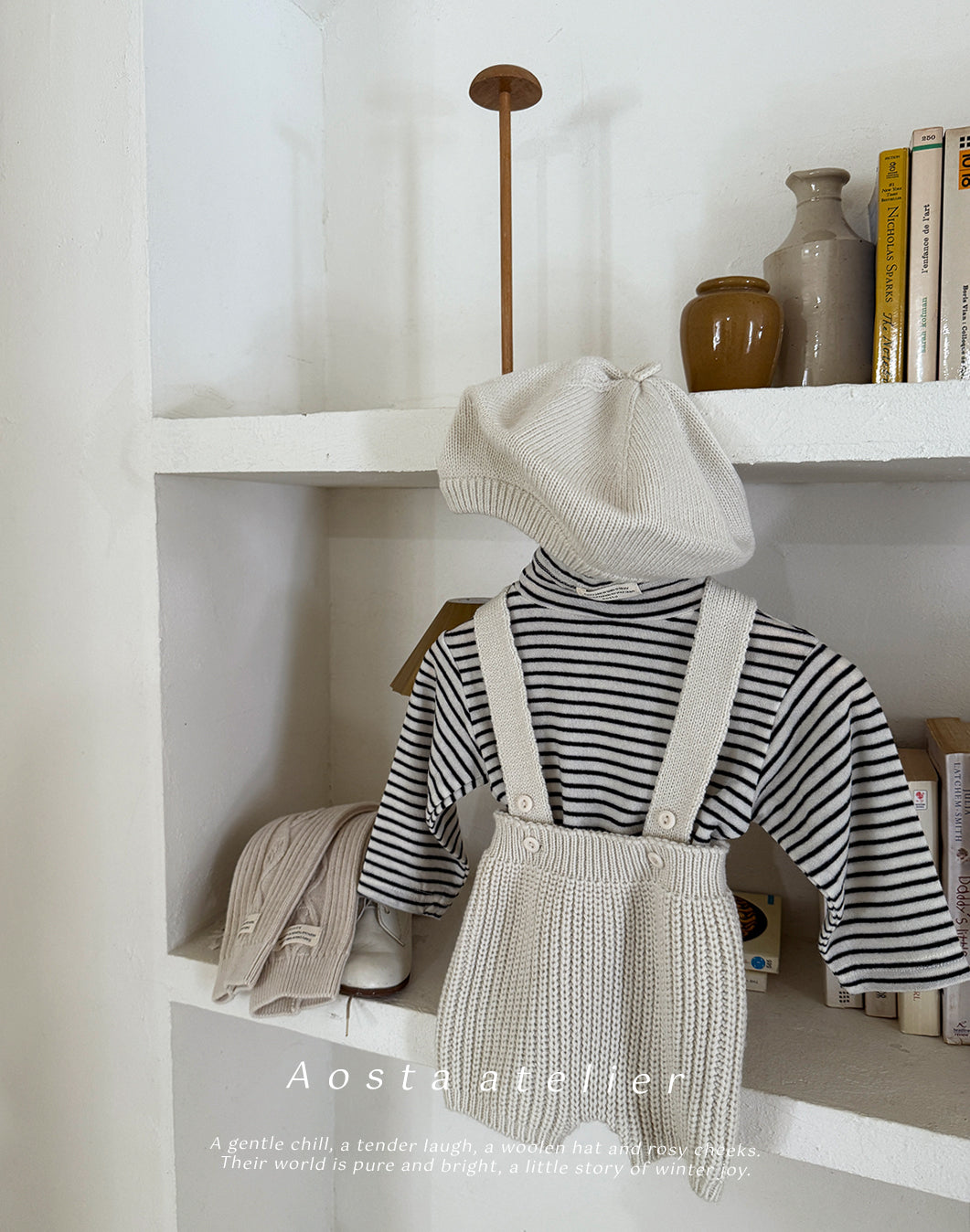 ［Aosta］Wool turtleneck tee