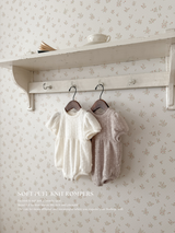 Soft puff knit rompers