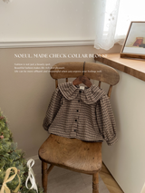 *Noeul.made* Check collar blouse