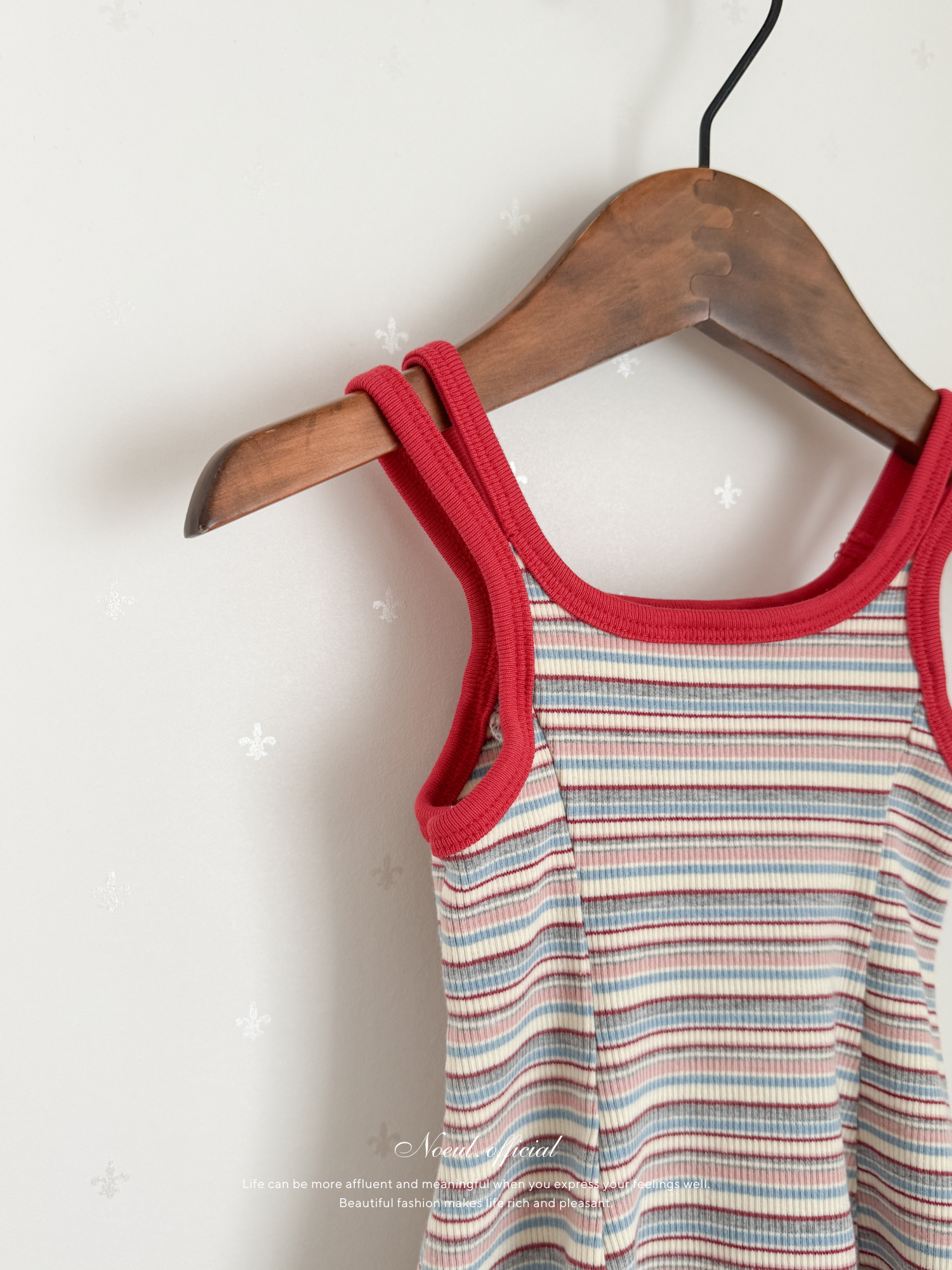Double strap stripe flare one-piece
