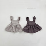 ［mimi market］Check apron one-piece