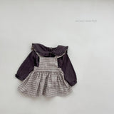 ［mimi market］Check apron one-piece