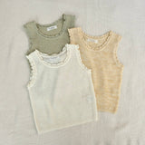 ［mon Atelier］Sherbet frill sleeveless tops