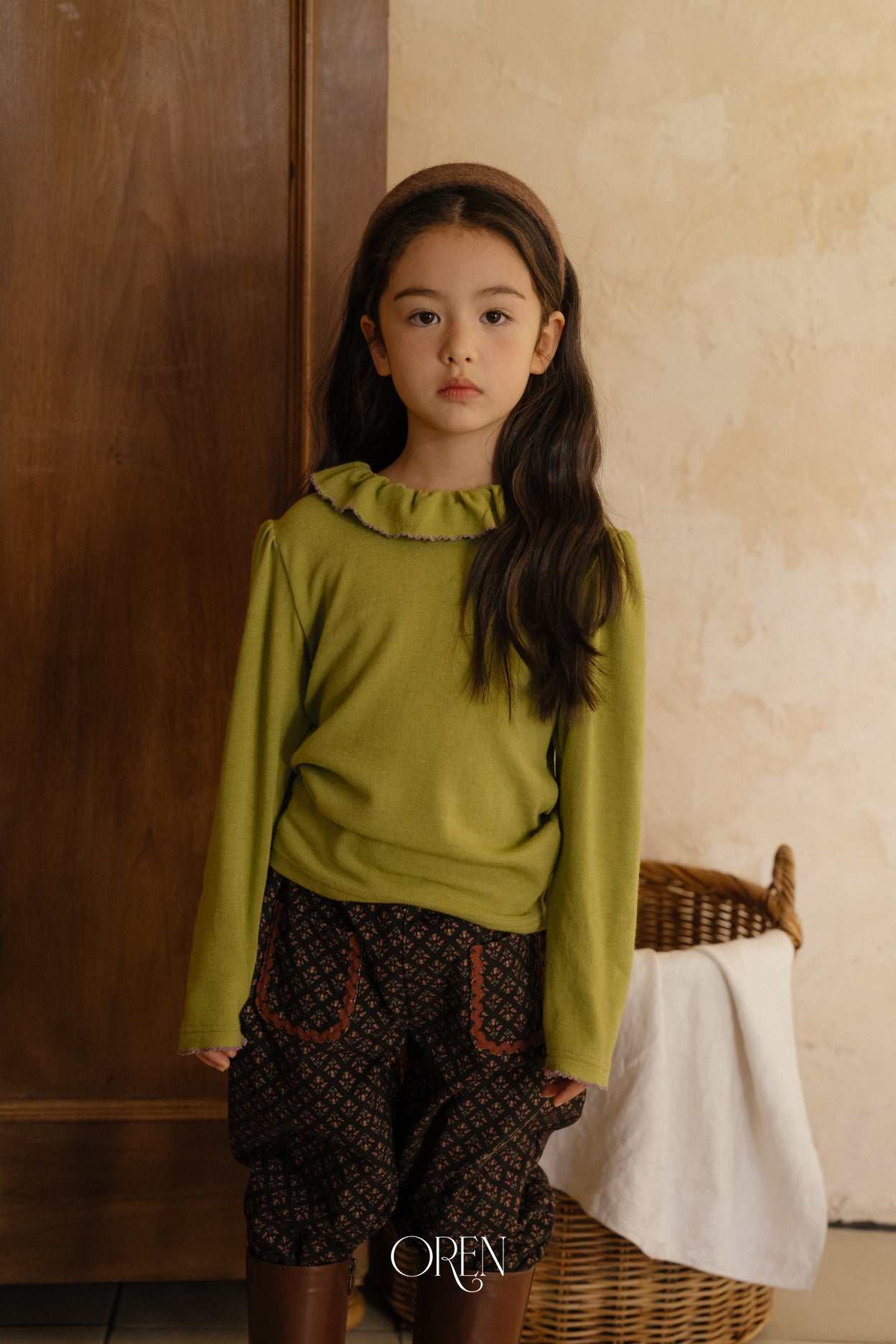 [OREN] Blooming frill picot tee