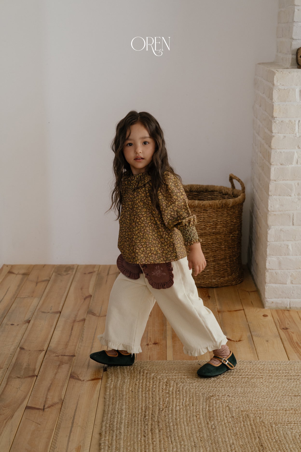 [OREN] Naomi frill corduroy pants