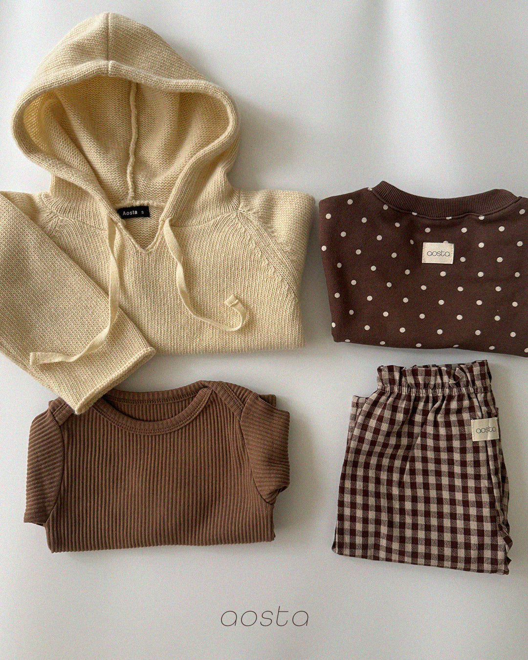 ［Aosta］Knit Cookie Hoodie