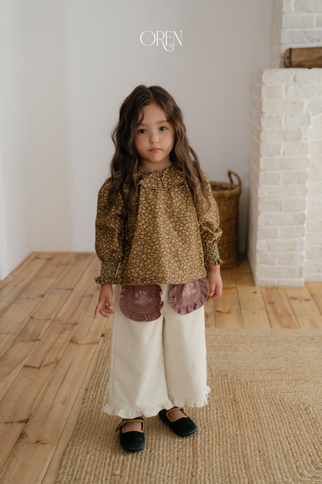 [OREN] Naomi frill corduroy pants