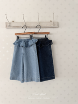 Frill denim pants