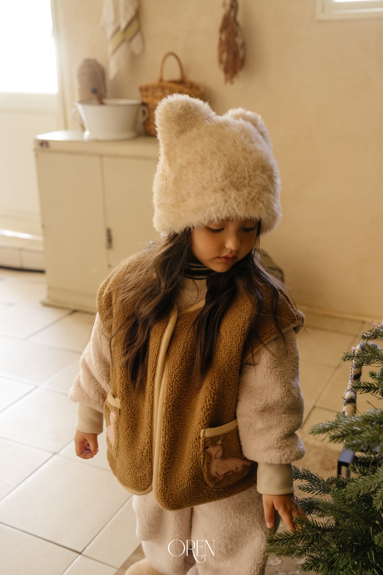 [OREN] Cat fur beanie