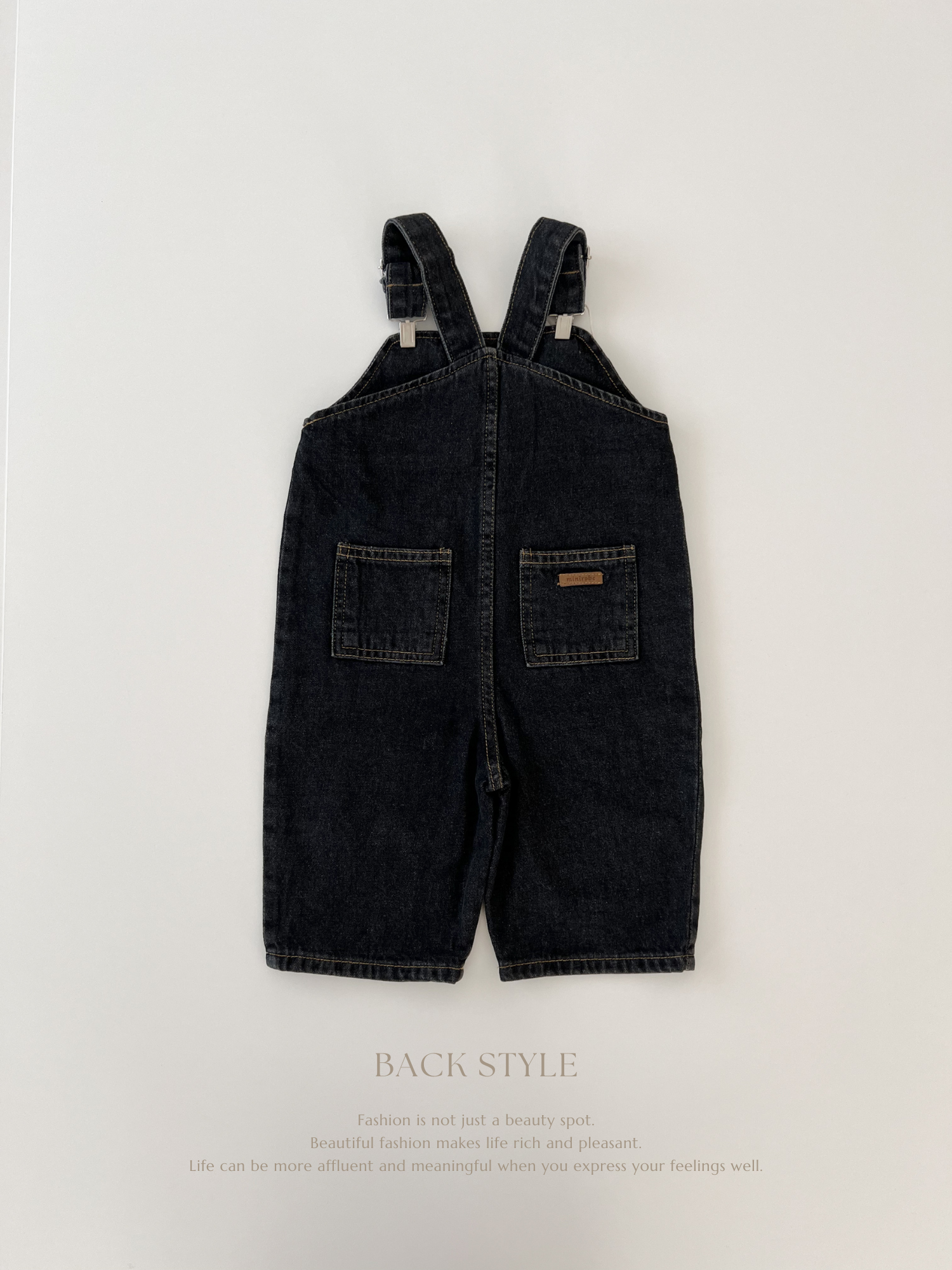 Clip denim overalls