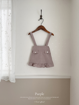 Daisy check suspender skirt