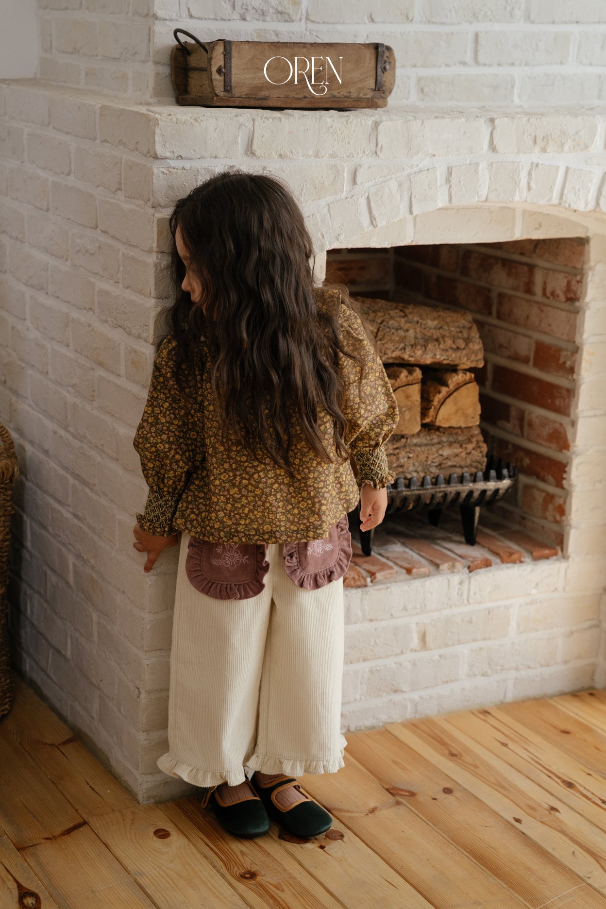 [OREN] Naomi frill corduroy pants