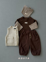 ［Aosta］Crayon Stripe Scarf