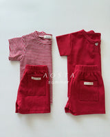 ［Aosta］Heart button tee