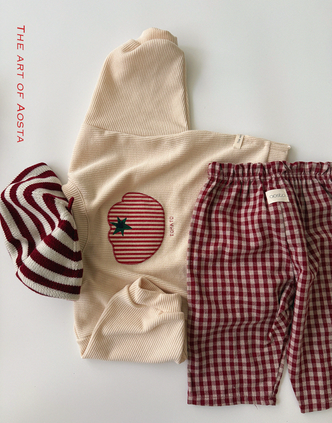 ［Aosta］Caramel Check Pants