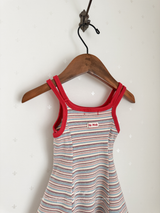Double strap stripe flare one-piece