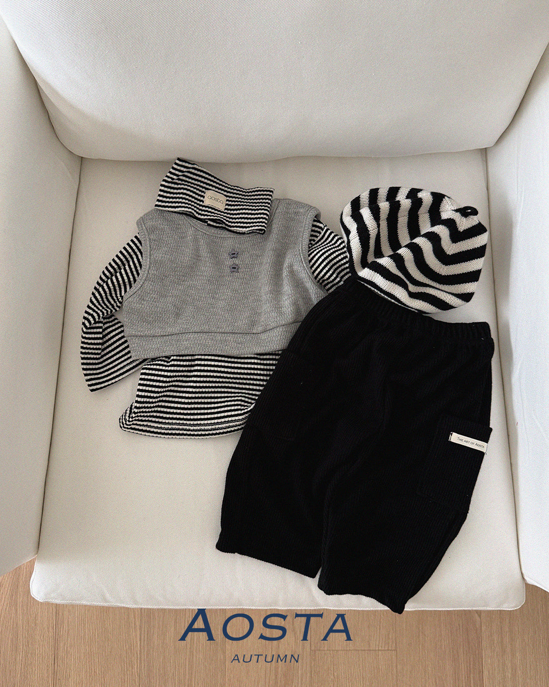 ［Aosta］Cookie Stripe Tee