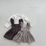 ［mimi market］Check apron one-piece