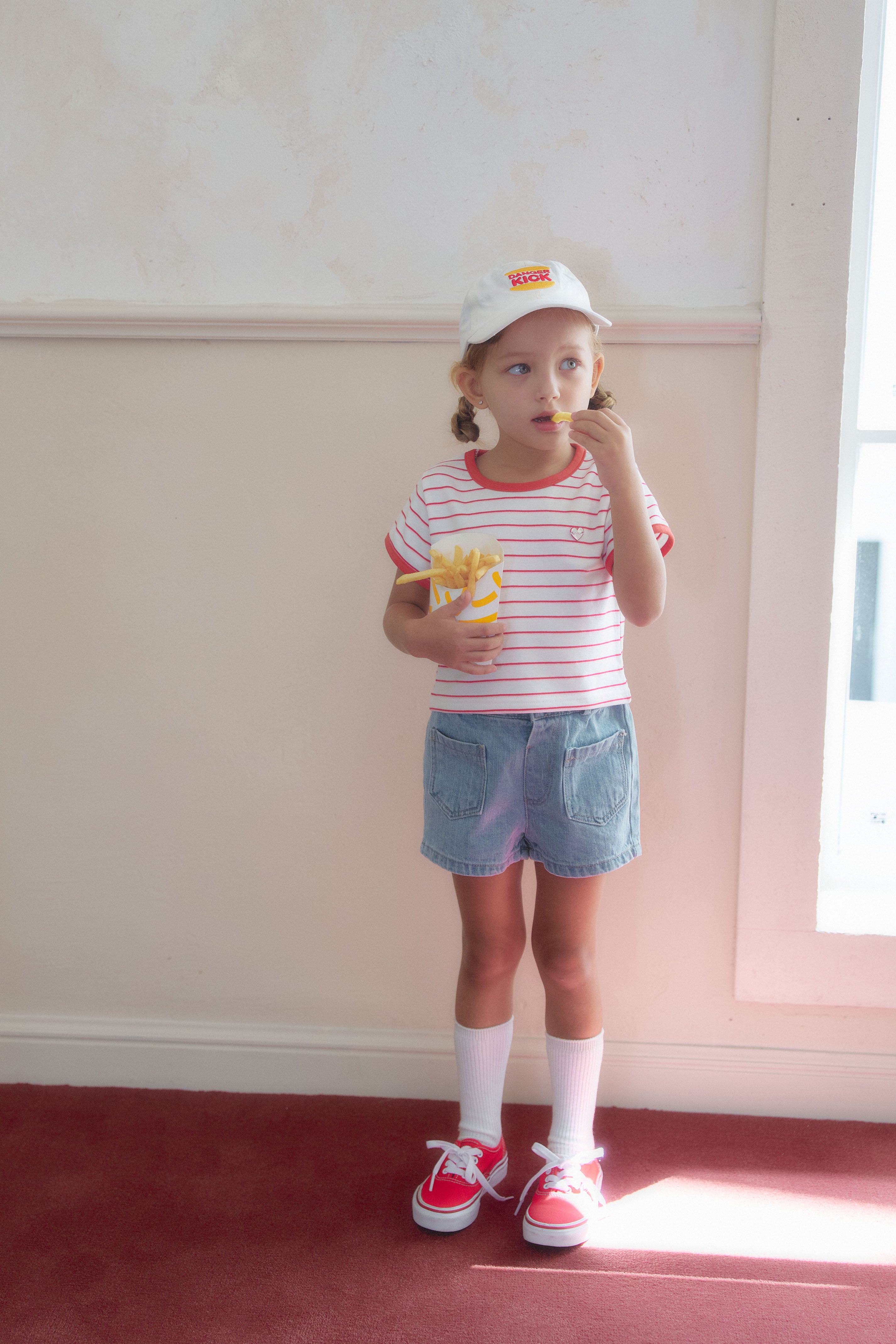 ［momo ann］Soft stripe tee