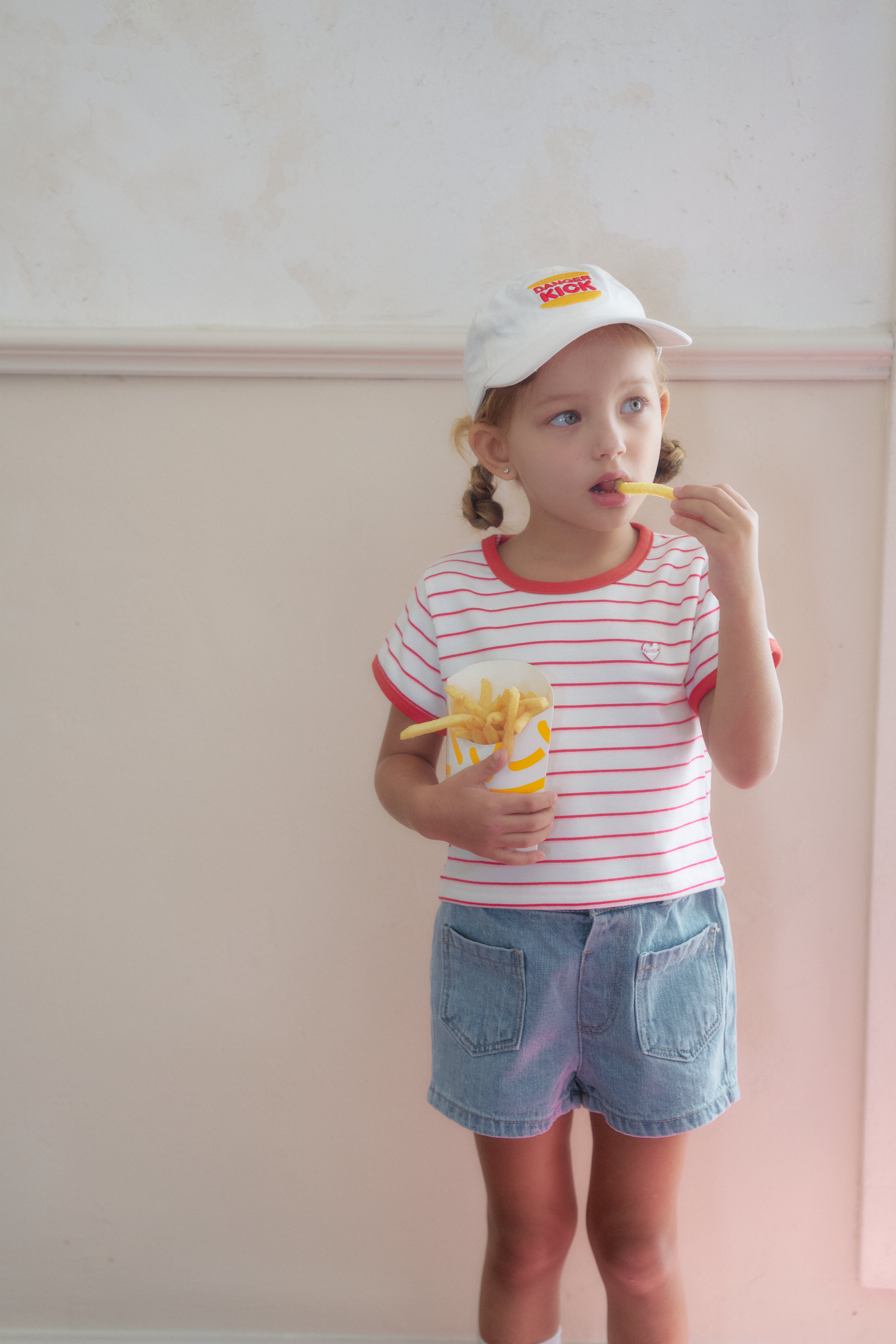 ［momo ann］Soft stripe tee