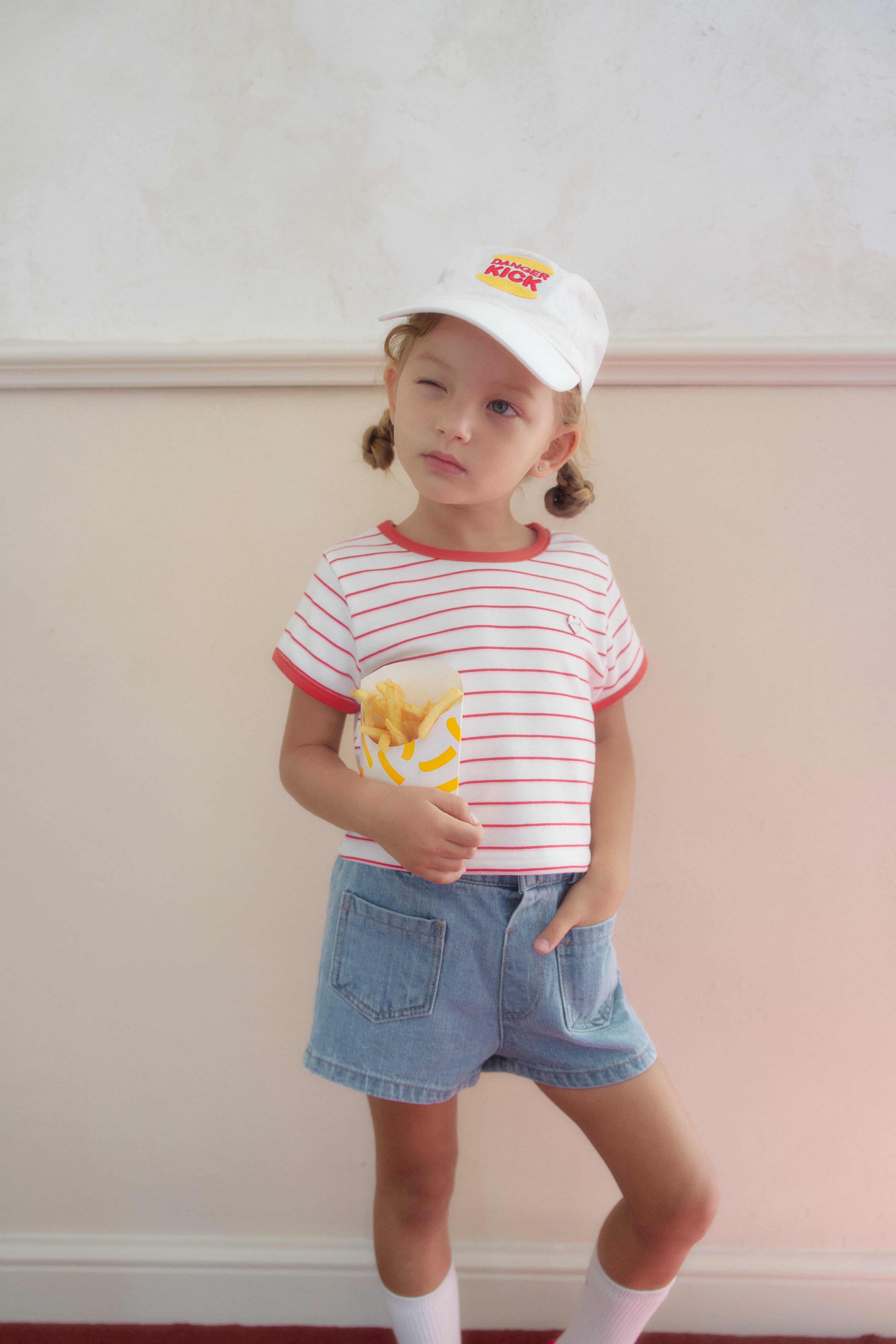 ［momo ann］Soft stripe tee