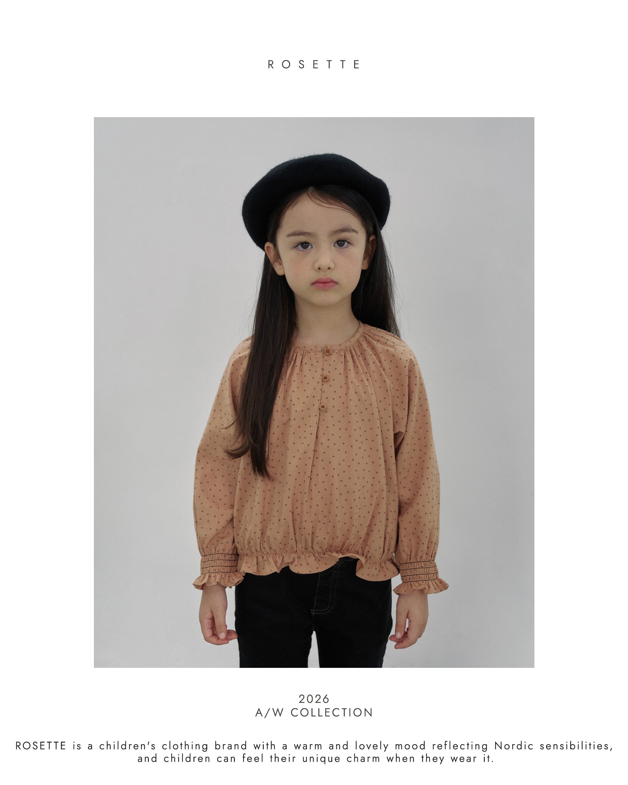 ［ROSETTE］Shirring flower blouse