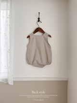 Mini check suspender rompers