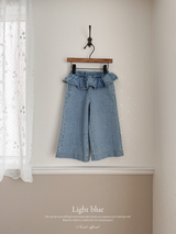 Frill denim pants