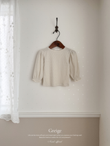 Eyelet lace puff tops