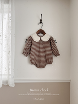Frill check collar rompers (baby)