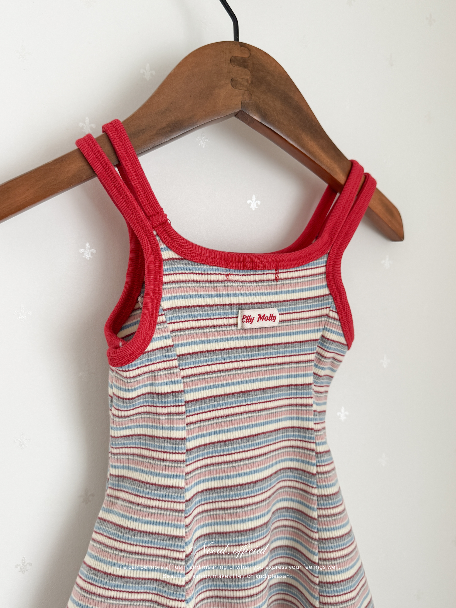 Double strap stripe flare one-piece