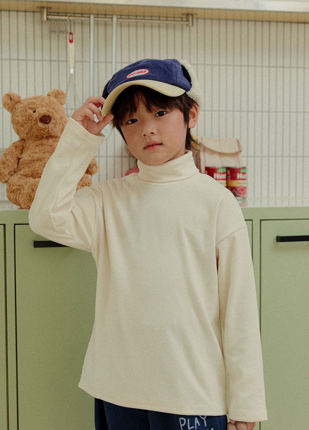 [whitesketchbook] Peach bottleneck rib tee