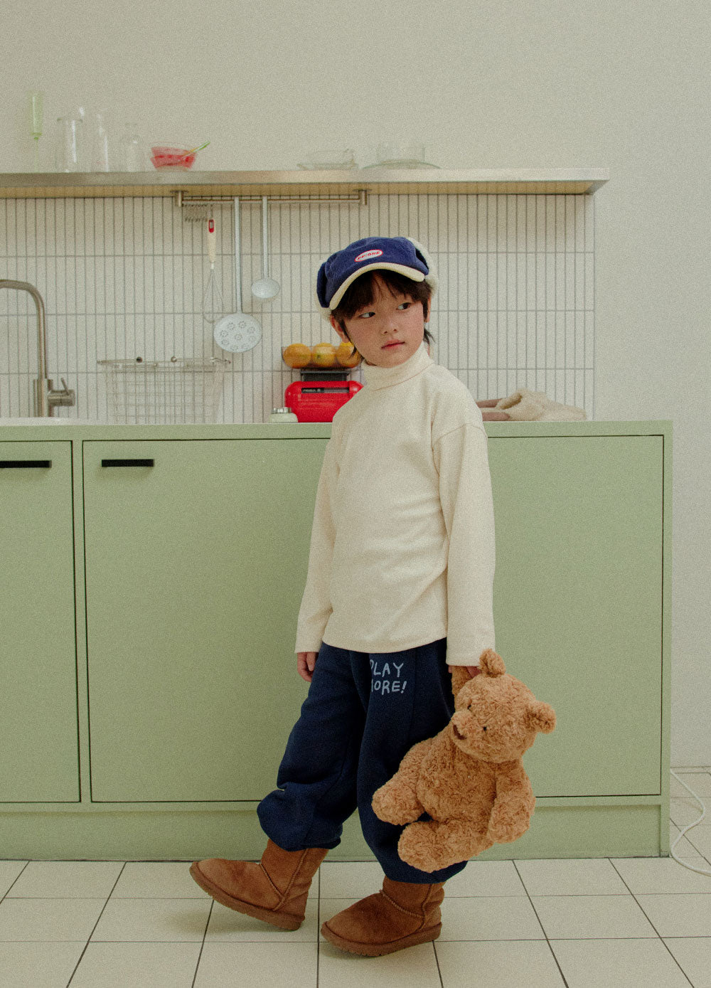 [whitesketchbook] Peach bottleneck rib tee