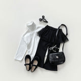 [whitesketchbook] Peach bottleneck rib tee