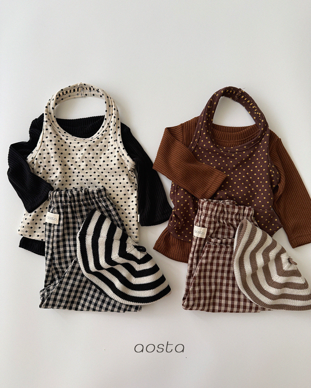 ［Aosta］Caramel Check Pants