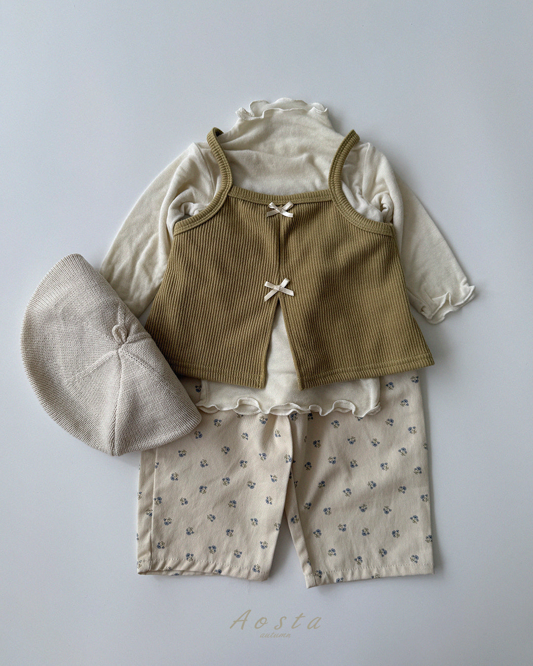 ［Aosta］Love Flower Pants
