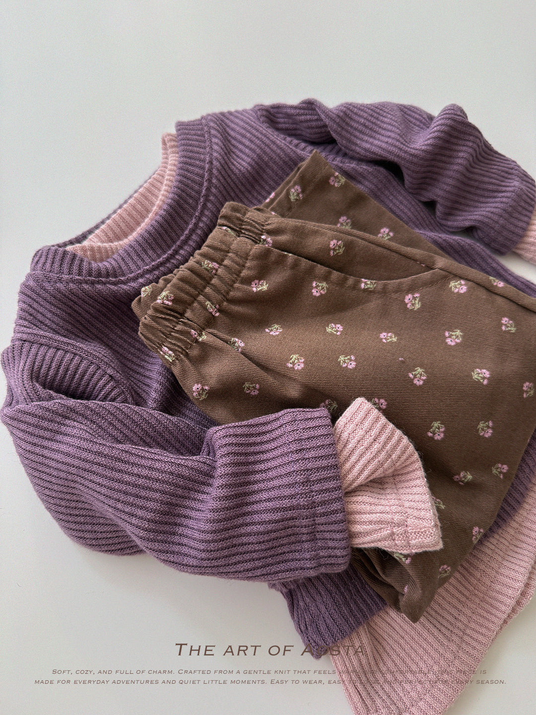 ［Aosta］Love Flower Pants