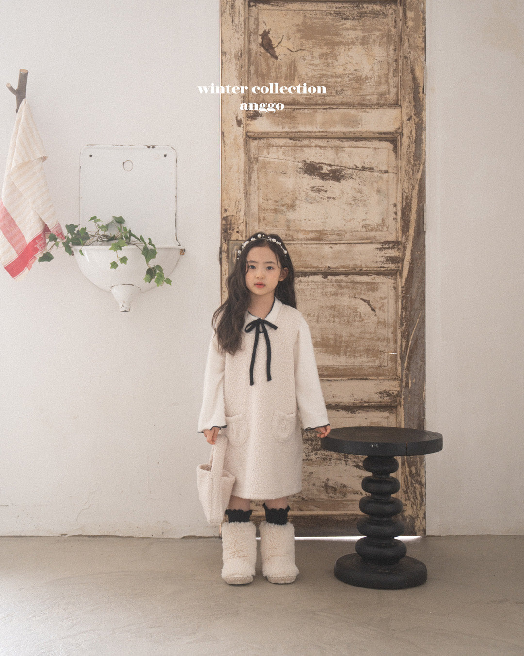 ［anggo］Latte ribbon tops