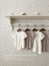 Soft puff knit one-piece